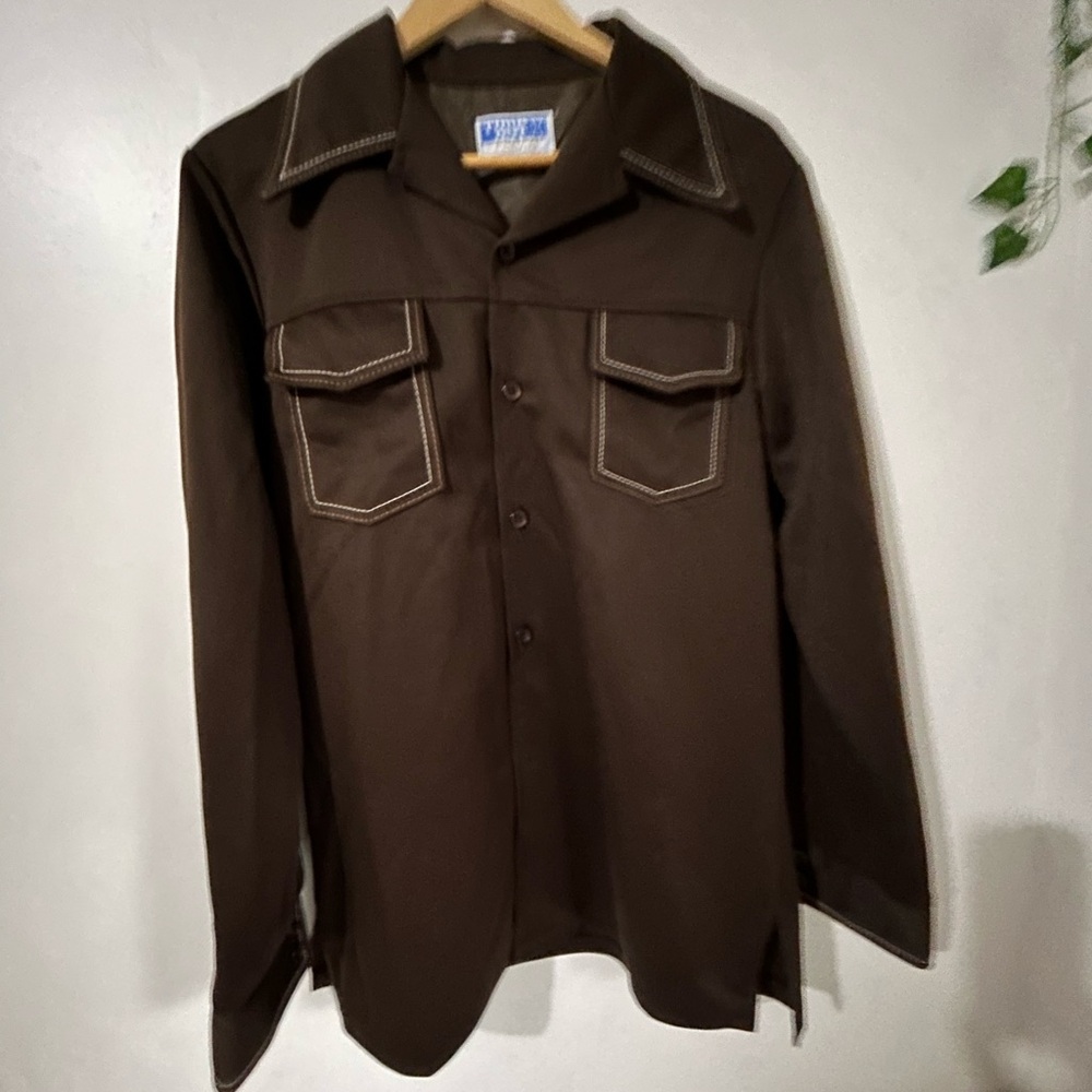 Vintage 1970’s Time Out by Farah Dark Brown Men's Shirt Jacket